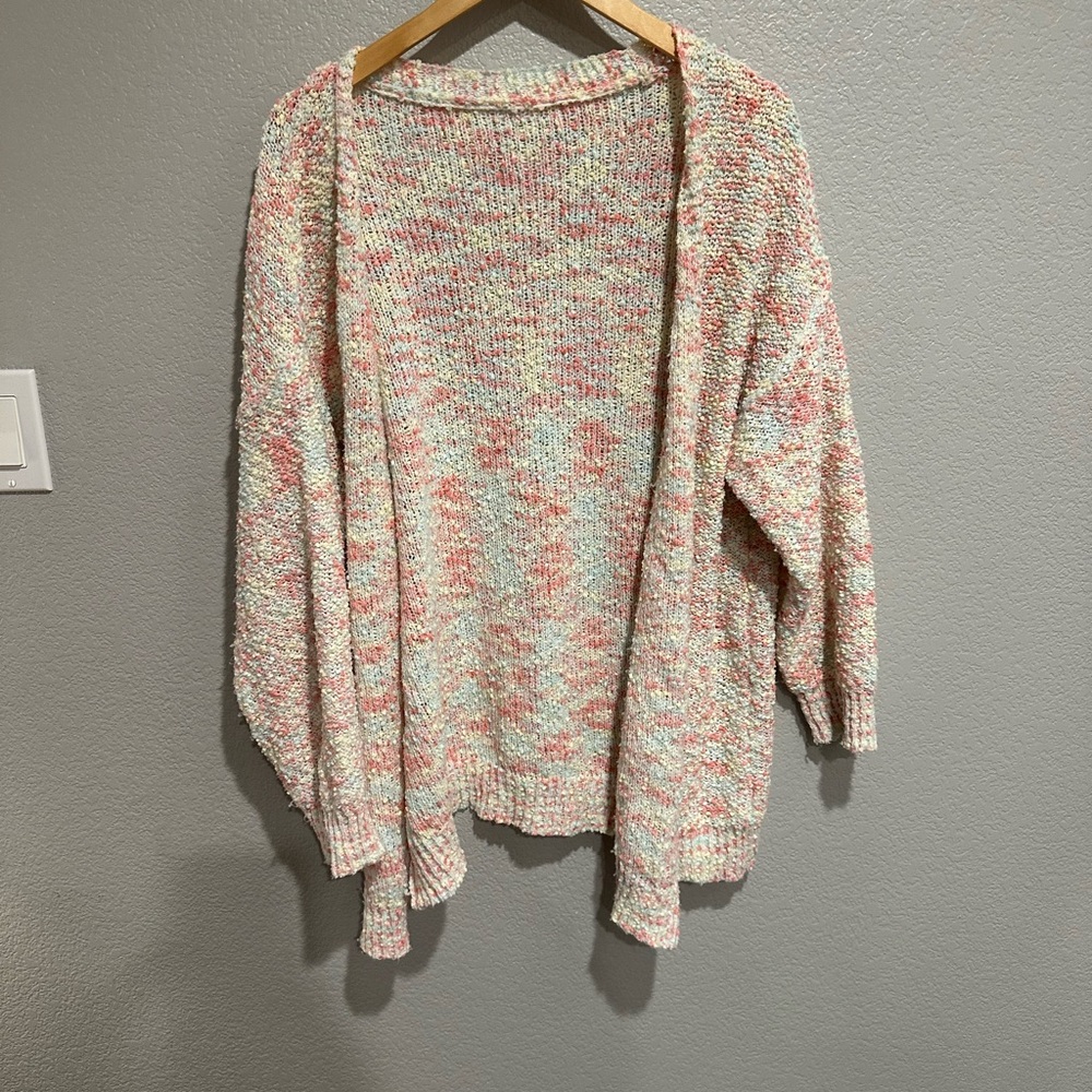 Cotton Candy Confetti Knit Women's Sweater Cardigan